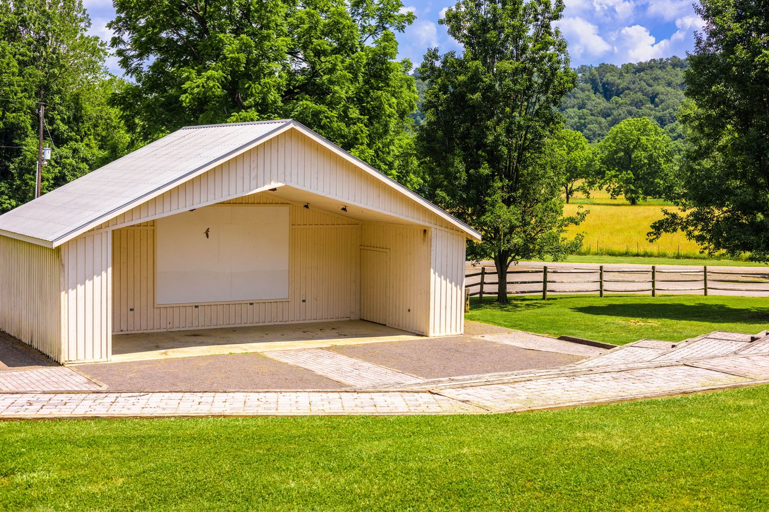The pavilion and lawn